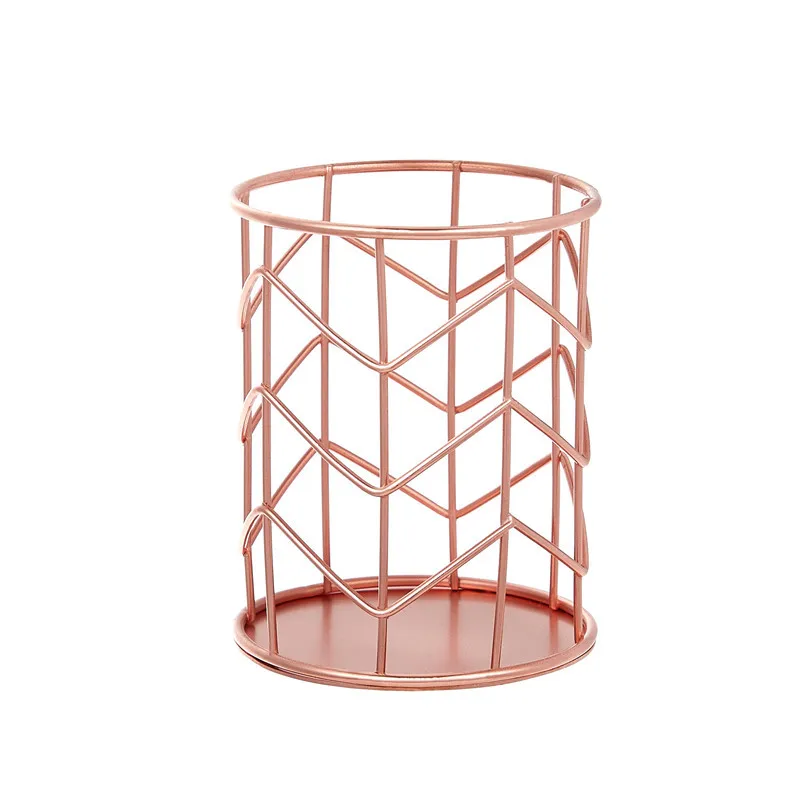 

Boutique Cosmetics Makeup Brushes Storage Box Cylindrical Case Storage Lipstick Brush Pen Holder Organizer Wrought Iron Pen