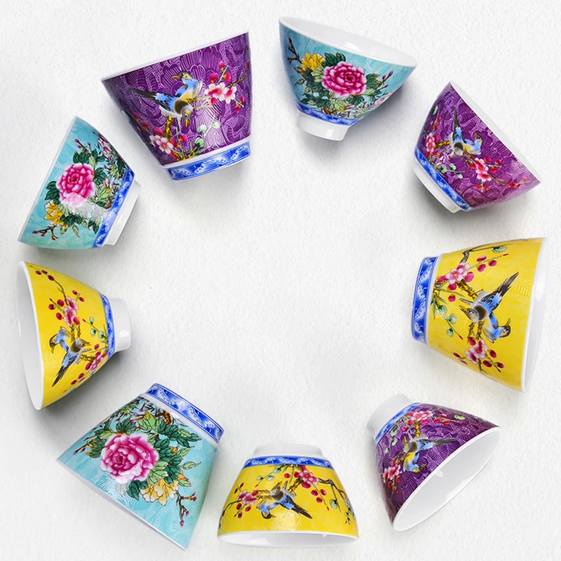 SENDIAN 6 штук ручная резная керамическая чашка персональная чайная кунг-фу Новинка