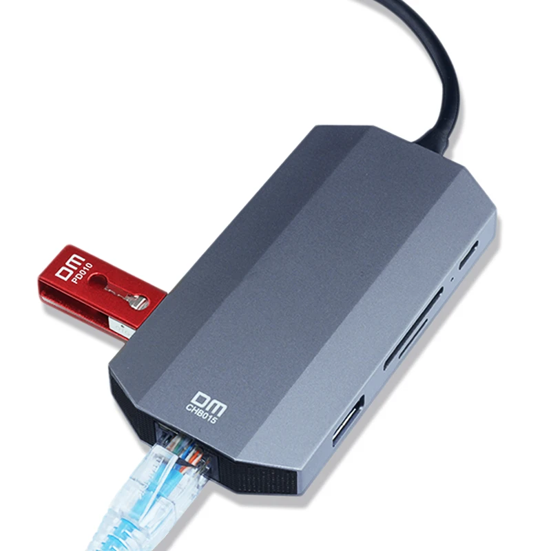 DM CHB015 9 в 1 Type C USB 3 0 концентратор HD 4K адаптер преобразования дисплея PD зарядка SD TF