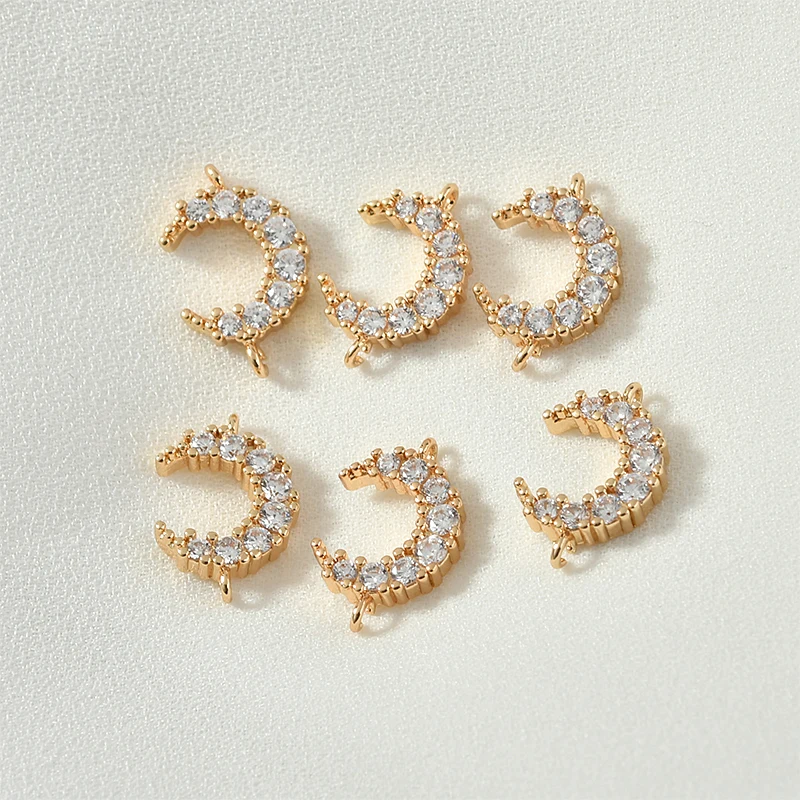 Медный позолоченный кулон 16 к настоящий золотой цвет звезда луна двойной висящий