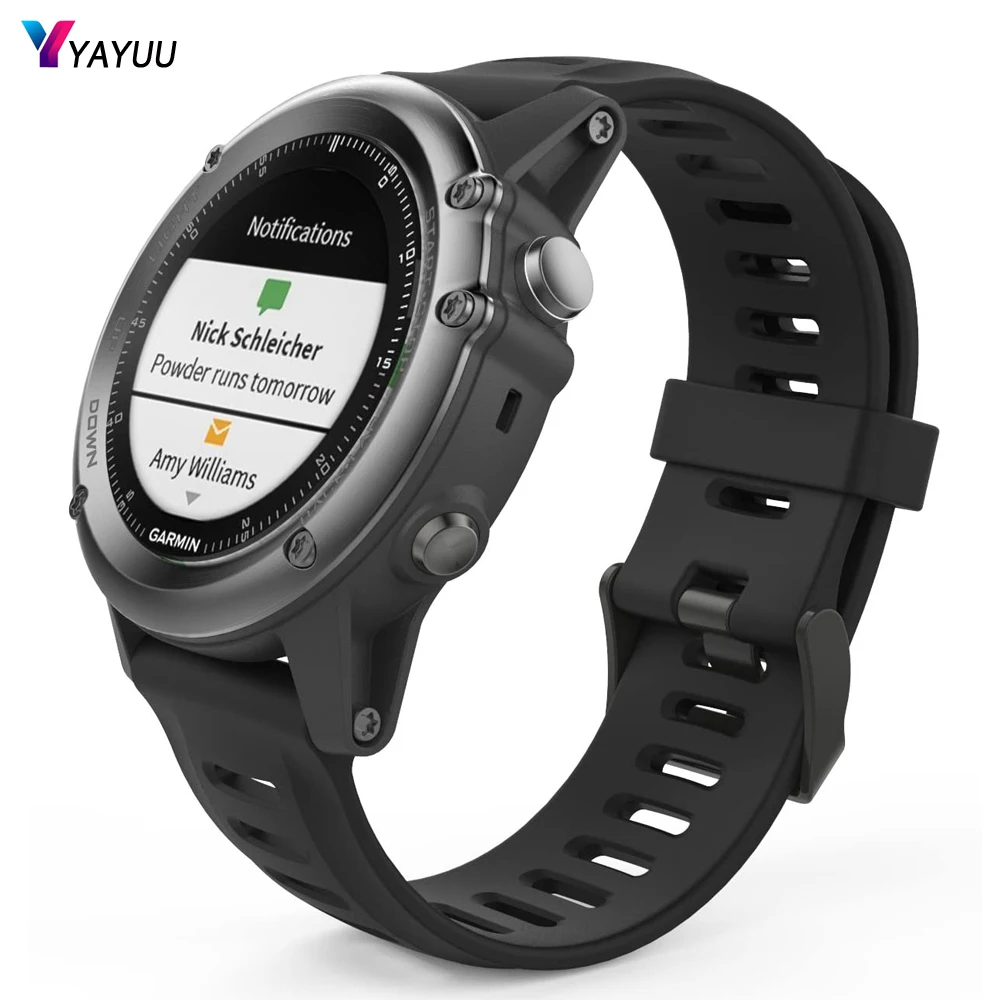 Ремешок для часов YAYUU Garmin Fenix 3/3 HR/5X/5X Plus/D2 Delta PX/Tactix Bravo/спуск Mk1/Quatix 3 силиконовый