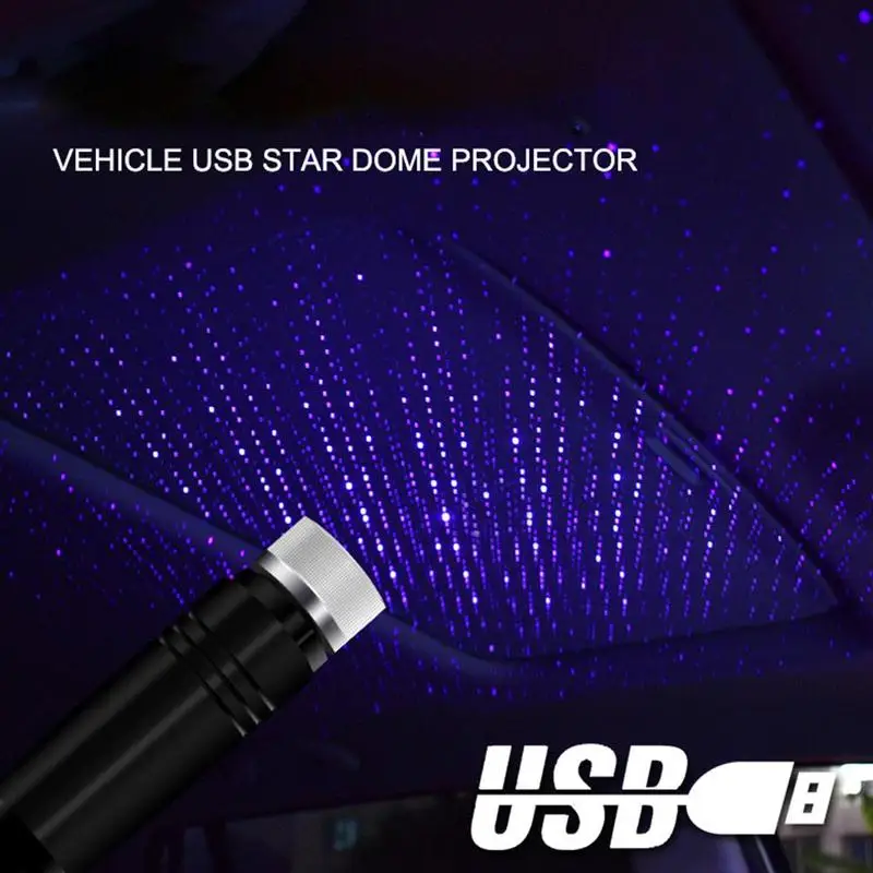 Регулируемый USB декоративный светодиодный светильник на крыше автомобиля Звездный ночной Светильник-проектор атмосферная Галактическая лампа несколько светильник ing Effects