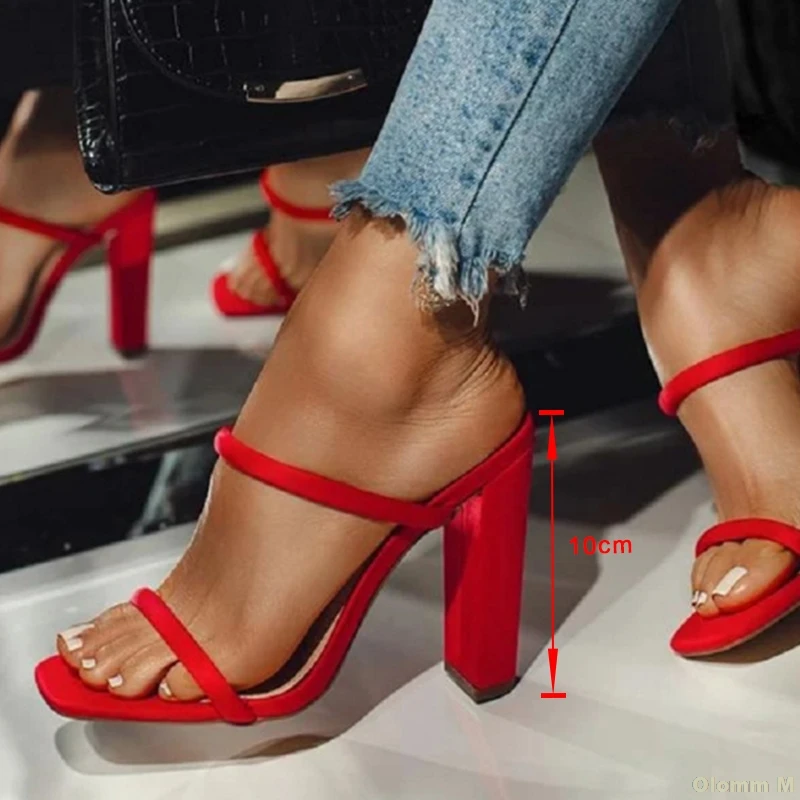 

Women Slippers Pumps 2021 Summer New Sexy High Heels Open Toe Sandals Females Casual Slip On Shoes Comfort Breathable Plus Size
