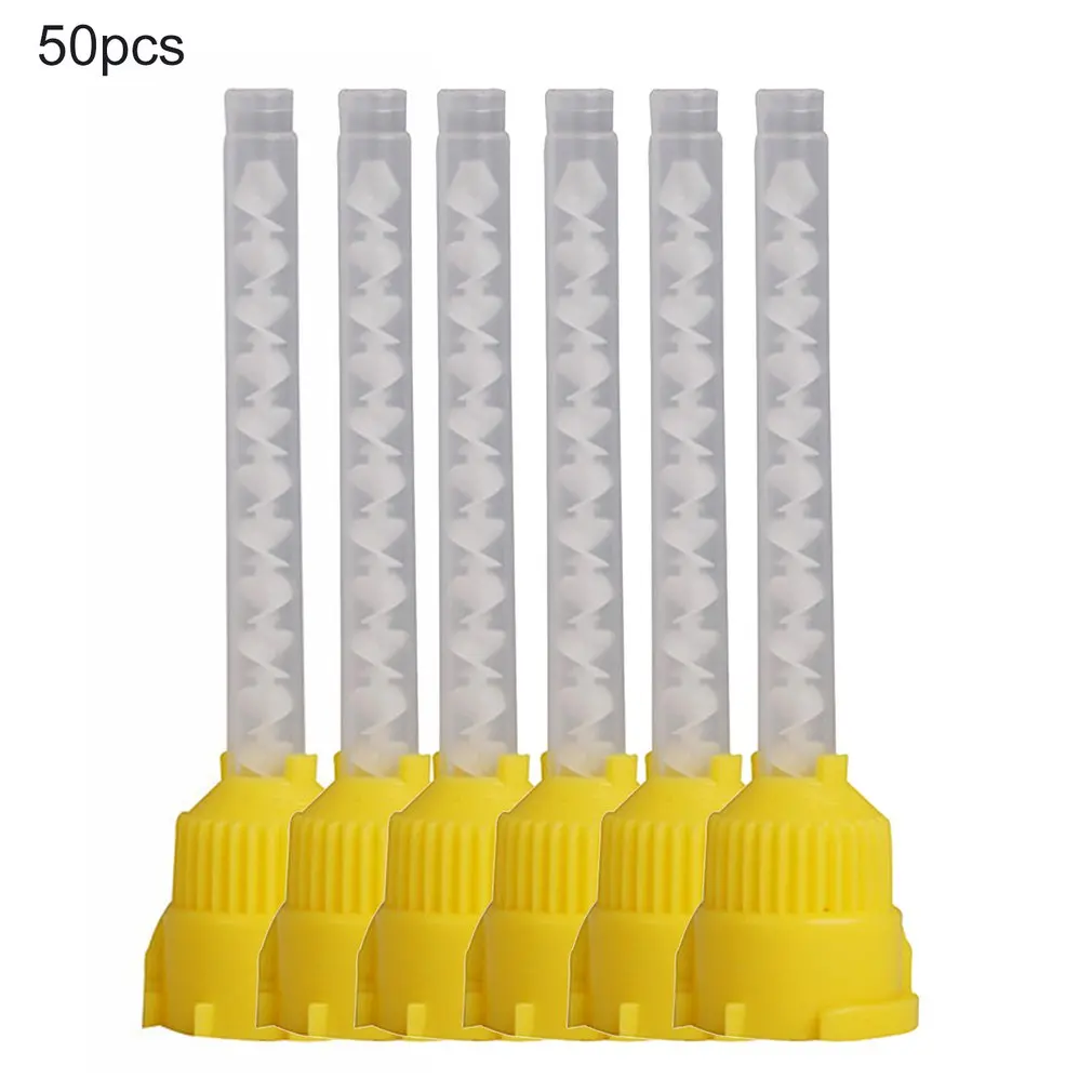 

50pcs Dental Materials Dentistry Silicone Rubber Conveying Mixing Head Disposable Silicone Rubber Mixing Head Tips