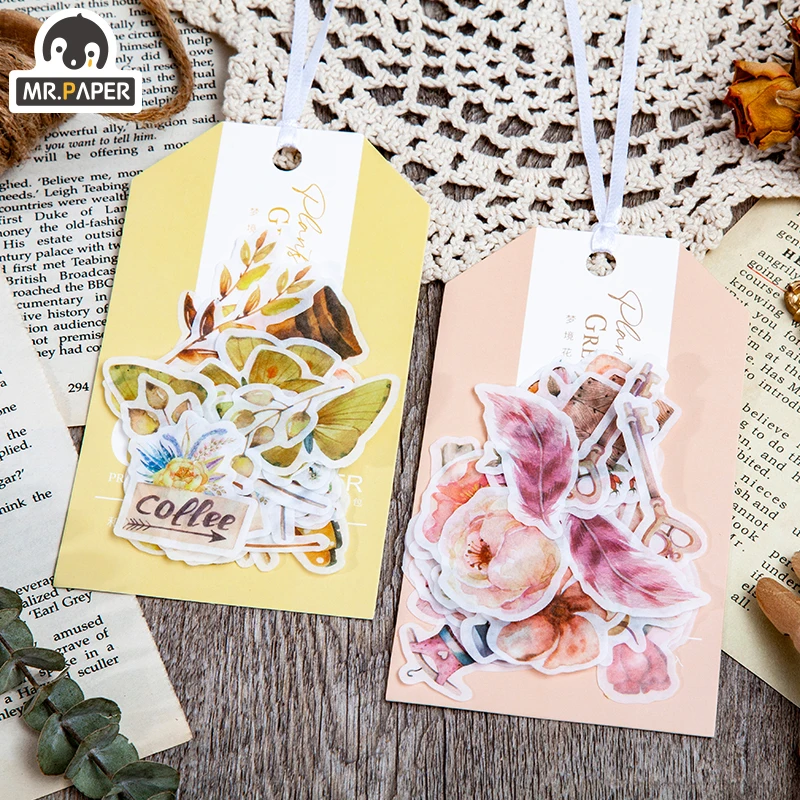 

Mr.paper 8 Designs 40 Pcs/bag Dreamland Flower Room Series Ins Style Creative Hand Account DIY Decor Collage Material Stickers