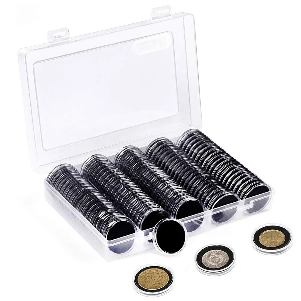 

Gasket Coin Holder Storage Box Fit Airtight Coin Capsules Holder Display 40 Coins For Collection Display Case 17/20/25/27/30mm