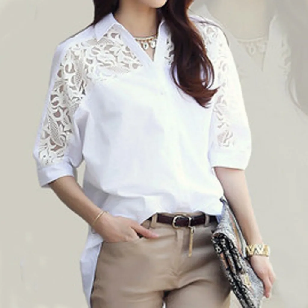 Женская рубашка с лацканами Повседневная Свободная деловая для работы топы