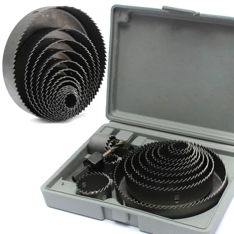 

16 шт. 19-127 мм Кольцевая пила режущий комплект бурового инструмента древесины и огненный резчик по металлу, оправки пилы деревообрабатывающи...