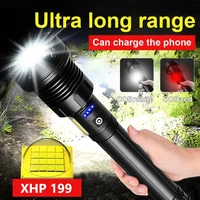new xhp199 16 core led flashlights most powerful tactical flashlight 18650 xhp160 usb rechargeable torch cob camping flash light