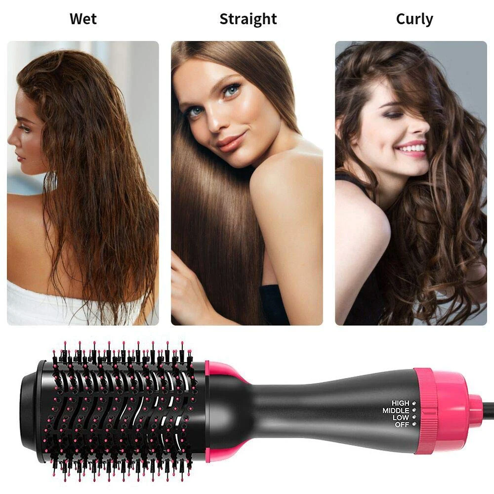 

Professional Mini Hair Straightener&Curler Brush Portable Hair Dryer Brush Hot Air Curling Iron Comb Electric Hair Styling Tool