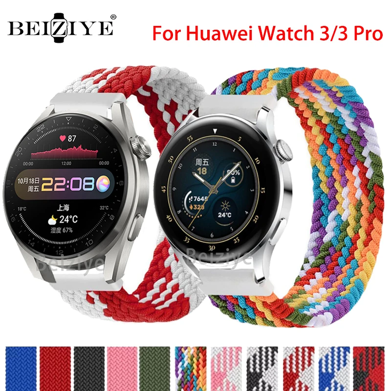 

Ремешок Плетеный для наручных часов Huawei Watch 3, спортивный сменный Браслет из эластичной ткани для Huawei Watch 3 Pro