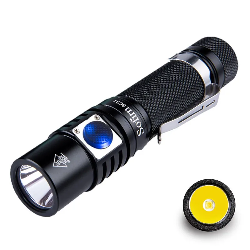 Новое поступление Sofirn SC31 XP-G3 4 режима USB Перезаряжаемый светодиодный фонарик 18650 тактический фонарик EDC лампа с индикатором питания