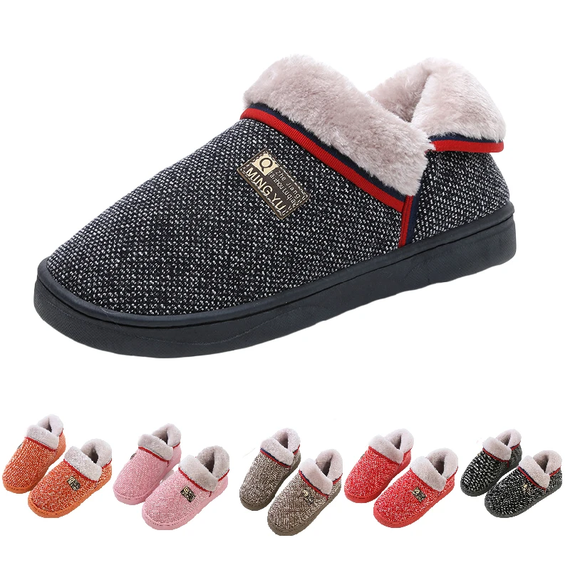 

Хлопковые тапочки для мужчин и женщин; сезон осень-зима; нескользящие домашние тапочки из толстого хлопка