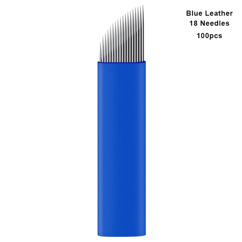 

100 Pcs / set Eyebrow Manual Micro-blading Makeup Fixed Sterile Needle 12/14/16/18 Pin Blade SANA889