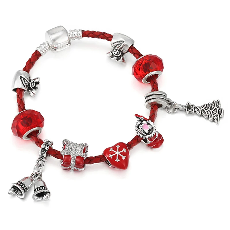 

DIY Подвески из сплава в виде рождественской елки и колокольчика, подходят для посеребренных шармов, браслет для женщин, брендовый женский бр...