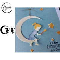 qwell metal cutting dies stencil little boy girl crooked moon for diy scrapbooking paper card decoration album dies 2020 new