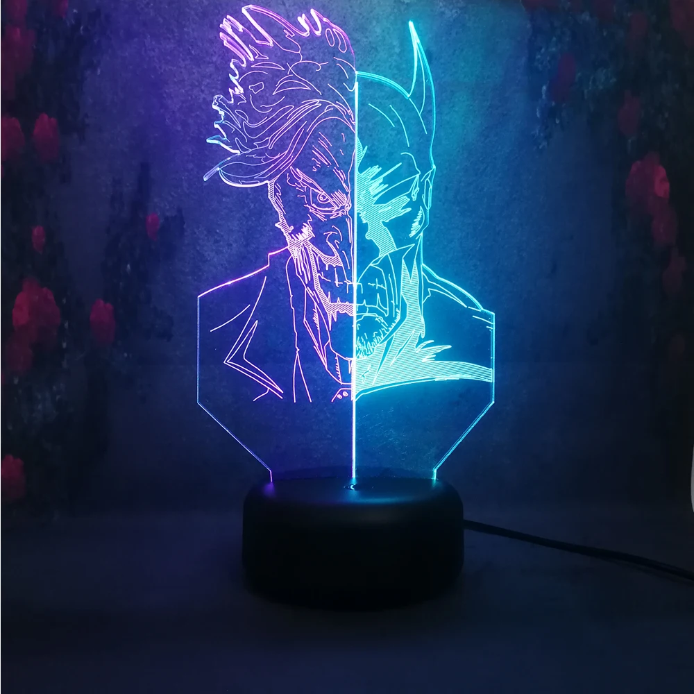 Креативный хит продаж Супергерой двусторонний визуальный градиент ночник лампа