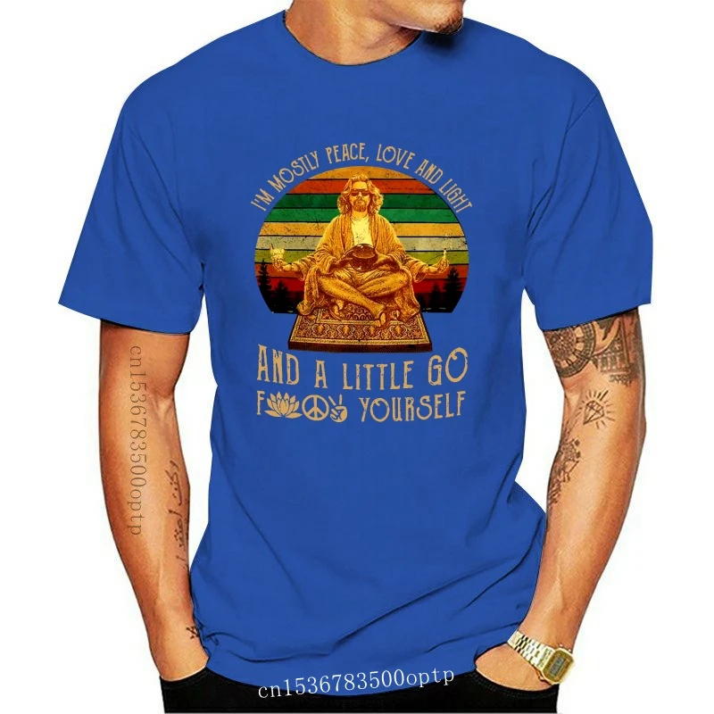 

Новинка Большие мужские футболки Lebowski для йоги я в основном мир светильник лая Черная Мужская футболка стильная футболка под заказ