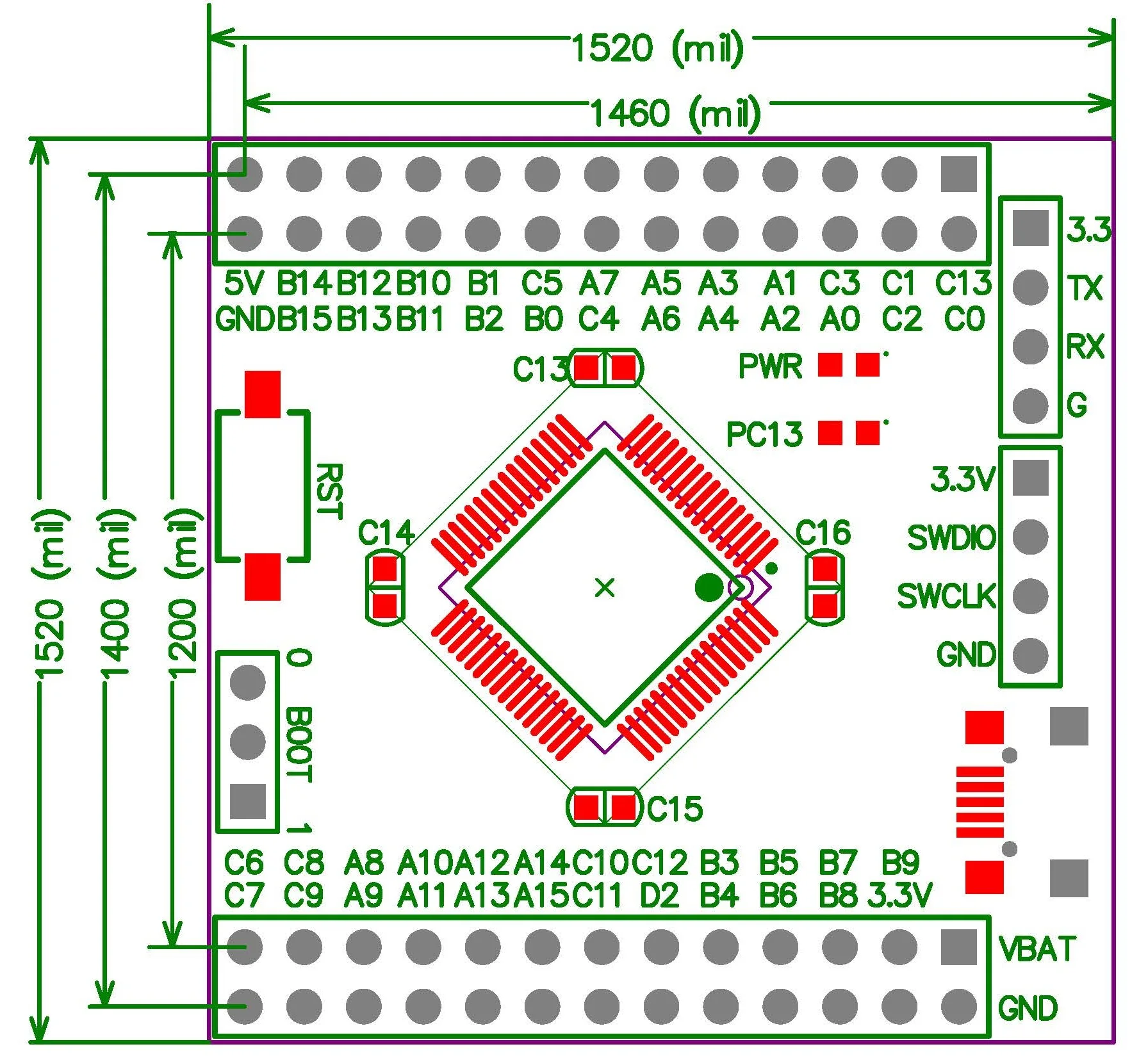 Материнская плата STM32F103RCT6 минимальная системная STM32 для разработки нового