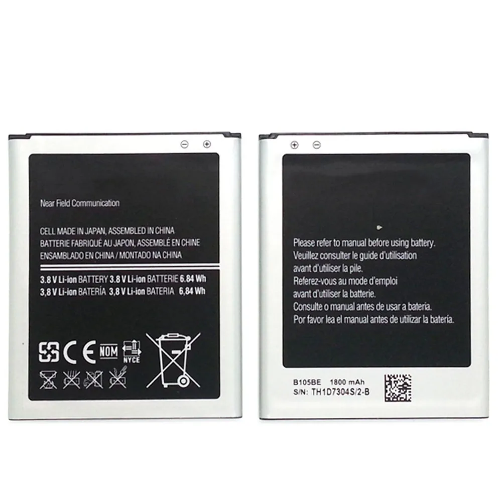 Оригинальная батарея для телефона B105BE для Samsung Galaxy Ace 3 LTE GT-S7275 S7275B S7275T S7275R S7278 S7278U SGH-T399 B105BU 1800mAh.