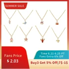 Женское Ожерелье С Рыбкамиморскими звездами MC, разноцветное летнее пляжное ожерелье-чокер с кристаллами