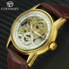 Часы наручные FORSINING Мужские механические, брендовые Роскошные уникальные винтажные, с кожаным ремешком, в ретро стиле