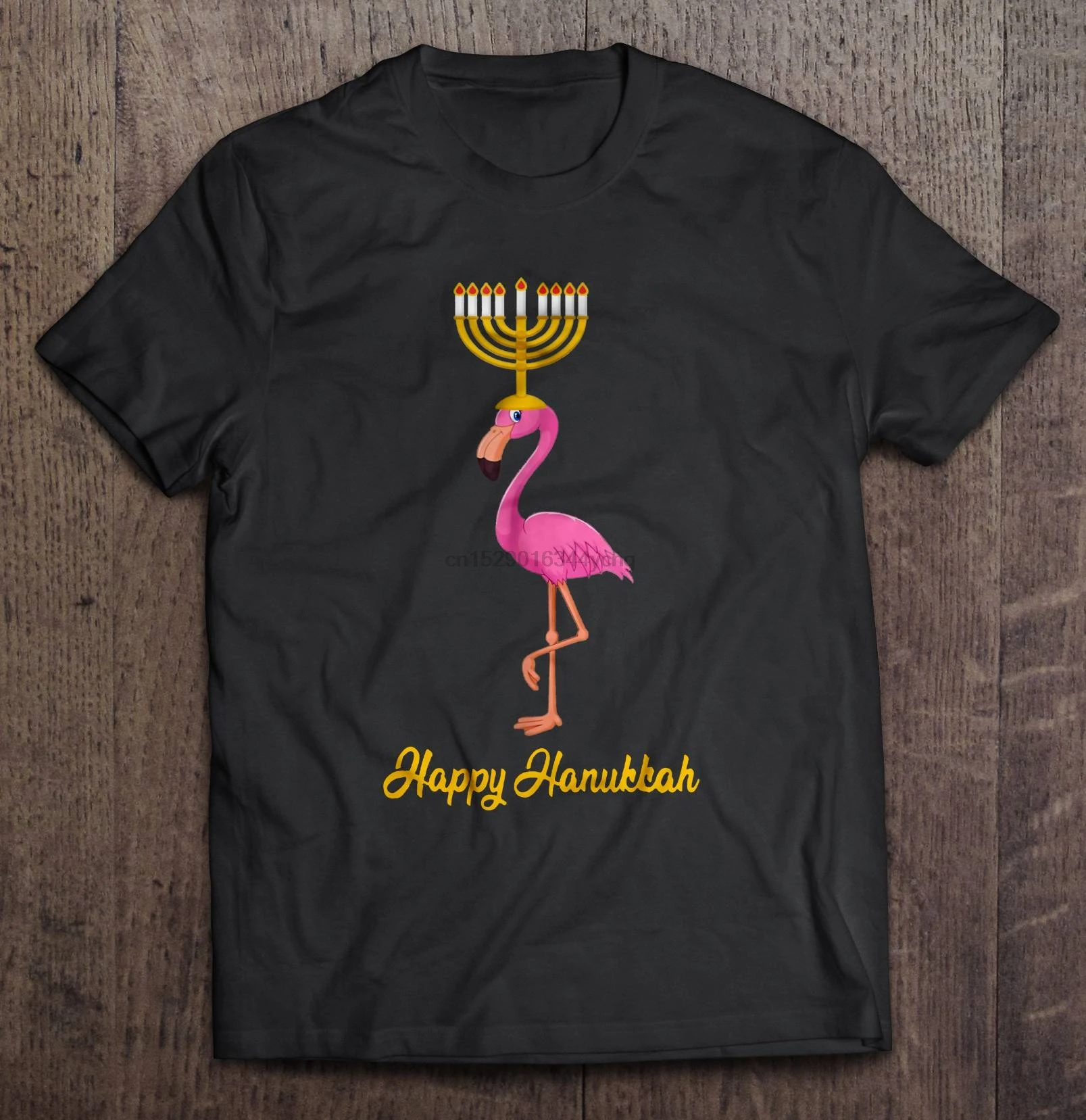 Мужская забавная футболка модная Happy hanukka версия Фламинго женская