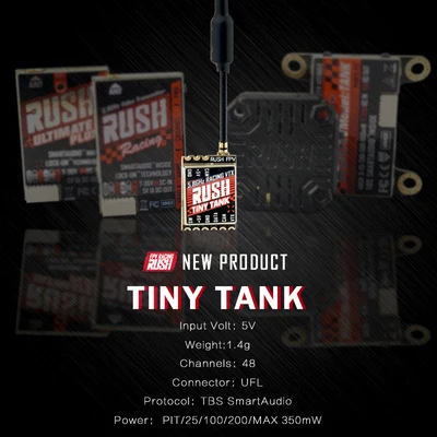 Видеопередатчик RUSH Tiny TANK Nano VTX 48CH 350mW TBS SmartAudio FPV 5 В вход для радиоуправляемого