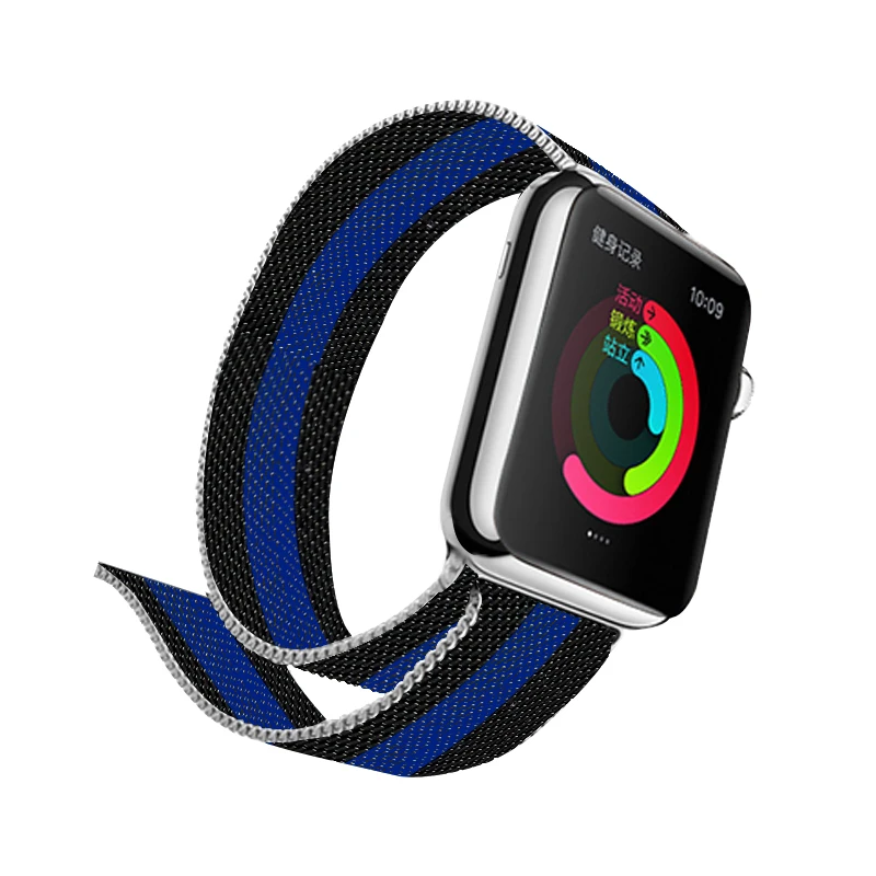 Камуфляжная серая Миланская петля для Apple Watch Series 3 38 мм 42 мм магнитный ремешок металлический браслет полосы 40 мм 42 мм для Iwatch 4