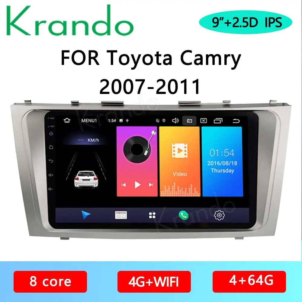 Krando Android 10.0 9&quot IPS Full Touch Car Multimedia Radio for TOYOTA CAMRY 2007-2011 Audio Gps Navigation Player Wifi Carplay |