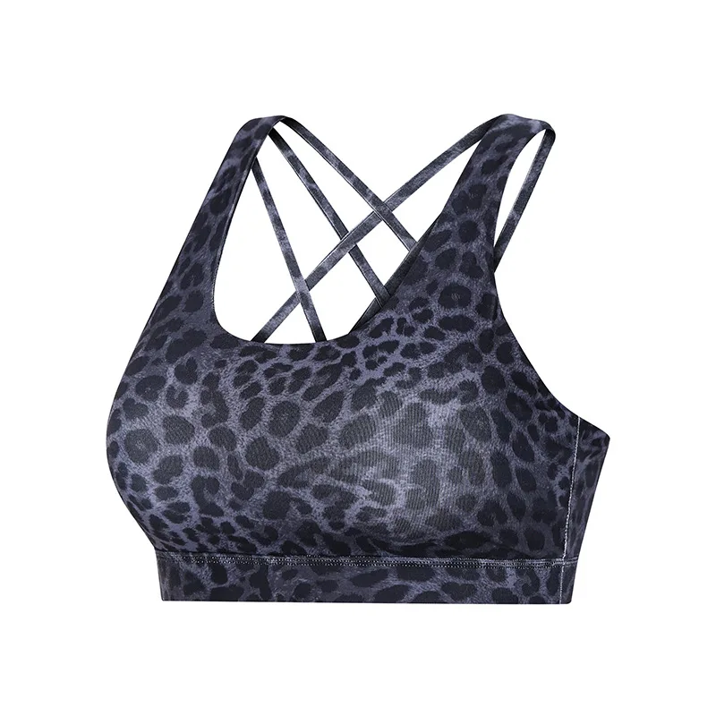 

Push Up Sports Bra Women Leopard Print Brathable Sleeveless Underwear Shockproof Fitness Beauty Back Bra Crop Top Sportswear