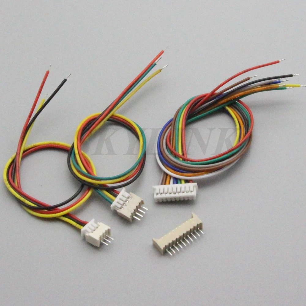 20 комплектов JST 1 25 мм Штекерный Разъем 10 см 15 30 28AWG 2/3/4/5/6/7/8/9/10/11/12 контактов с прямым