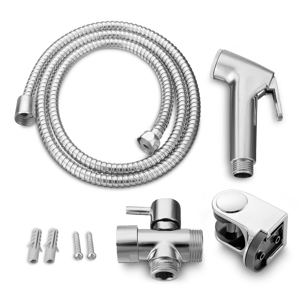 

RecabLeght Handheld Toilet Bidet Sprayer Faucet ABS Head Sprinkler Bathroom Accessories Cleaning Set Way Adapter 1.5m Hose Base