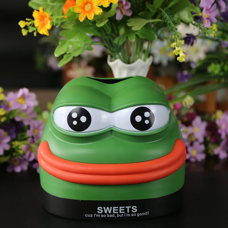 

Cartoon Frog Anime Plastic Tissue Box Creative Doll Plush Toy Funny Toys Sad Frog Doll Napkin Box Decorative Tissue Boxes