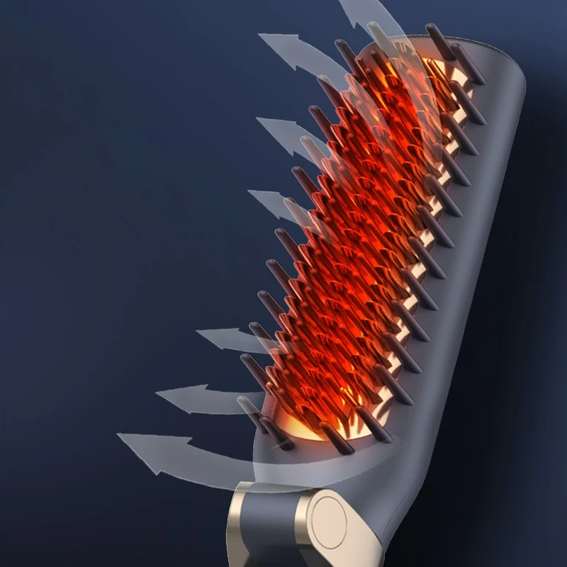 

RESUXI Electric Straight Hair Comb Brush 6 Files Heated Ceramic Brush