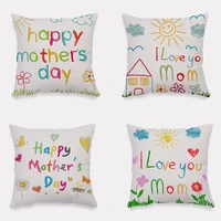 cartoon style sun floral pillowcases mothers day decor plush cushion cover home room decorative accessories