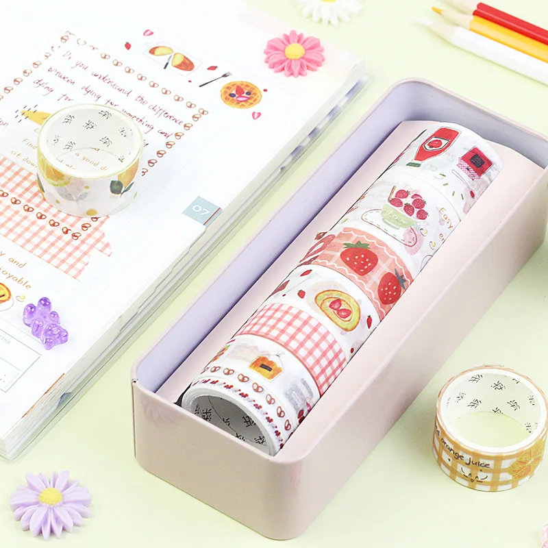 8 шт./лот Ins Стильная Милая цветная железная коробка Маскировочная Васи Лента