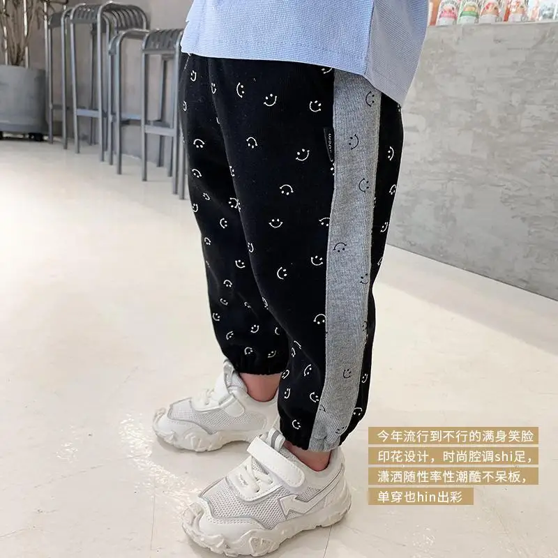 

2021 Spring and Autumn New Boys' Full Printed Casual Pants, Sweatpants, Children's Baby, Korean Fashion Fashion Pants