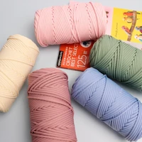 4mm hollow knitted crochet yarns for diy handbag basket purse trapillo nylon cord polyester thread round rope line woven