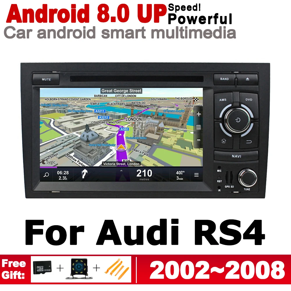 

HD IPS Screen DSP Stereo Android System Car GPS Navi Map For Audi A4 RS4 8E 8H 2002~2008 MMI 2 DIN multimedia player radio