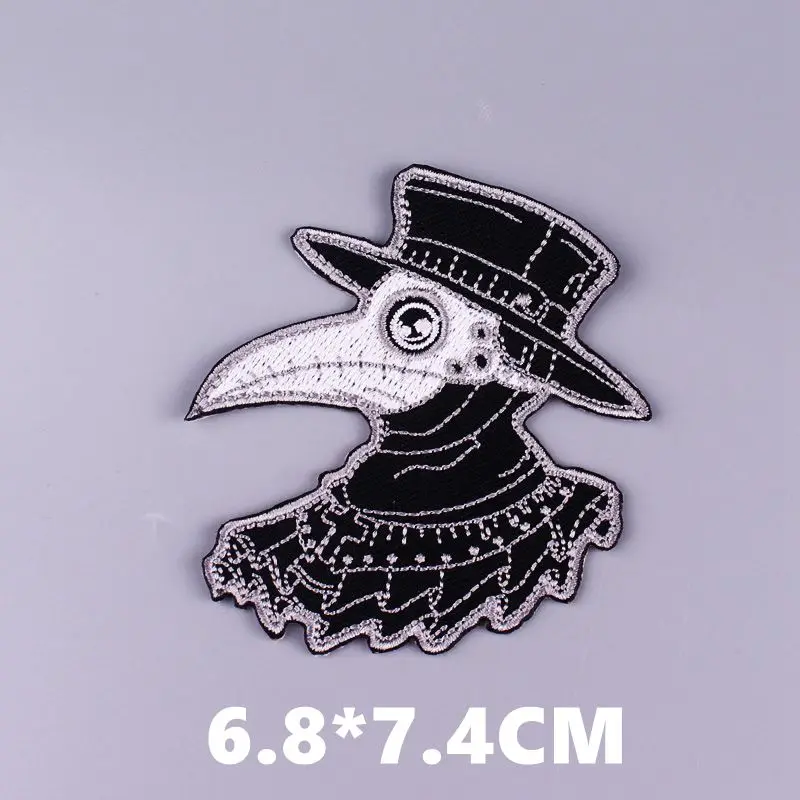 Патчи Чумного доктора на лицо с клювом и вышивкой сделай сам нашивки для одежды