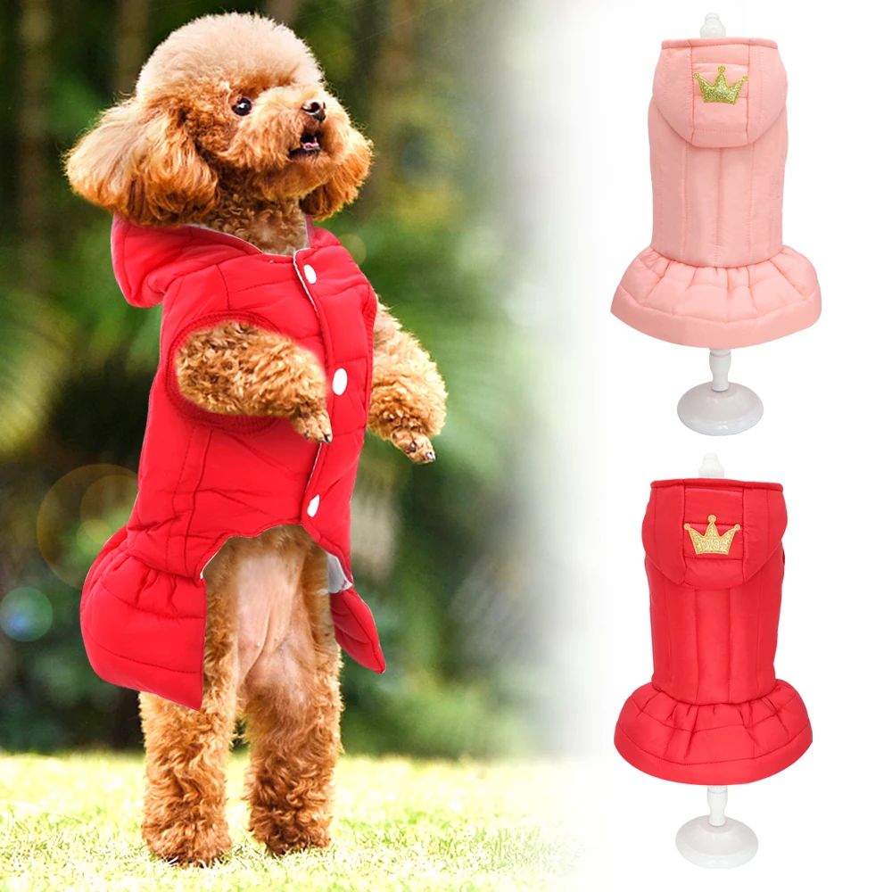 

Winter Warm Pet Chihuahua Dog Clothes Princess Dog Jacket Coat Pet Clothing For Small Medium Dogs Cats Pitbull Outfit Dress