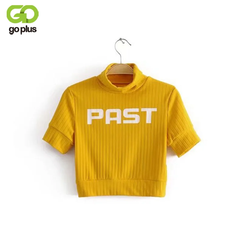 GOPLUS 2020 новейшие летние футболки с буквенным принтом водолазка футболка для леди