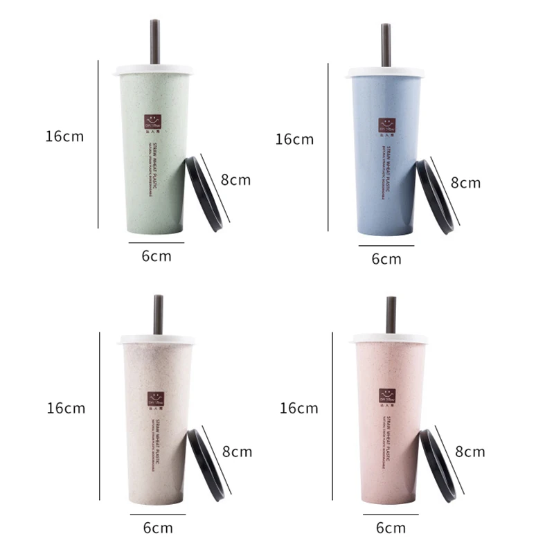 

1Pcs Straws Water Bottle Cups Portable Wheat Straw Cup Travel Office Coffee Tea Student Drinking Cup Household School Tableware