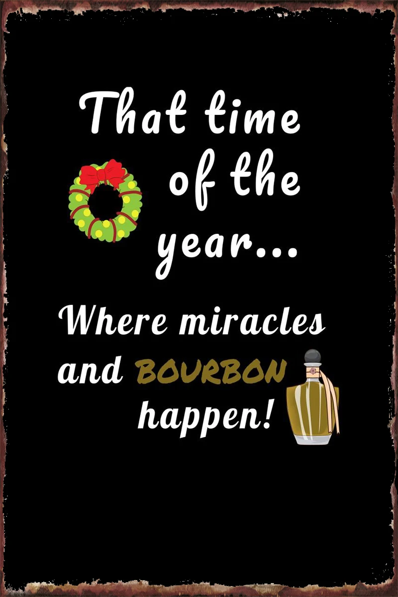 Жестяные таблички с рождественскими чудесами и бурбоном декор для стен