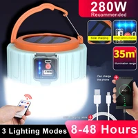 portable solar led camping light usb rechargeable bulb for outdoor tent lamp lantern emergency lights for bbq hiking