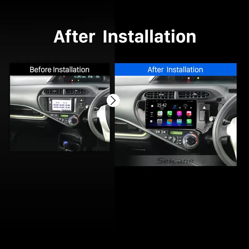 

Seicane 9 inch Android 10.0 2G+32G 4-core Car GPS Radio For 2012-2014 Toyota AQUA RHD Multimedia Player Navigation Support RDS