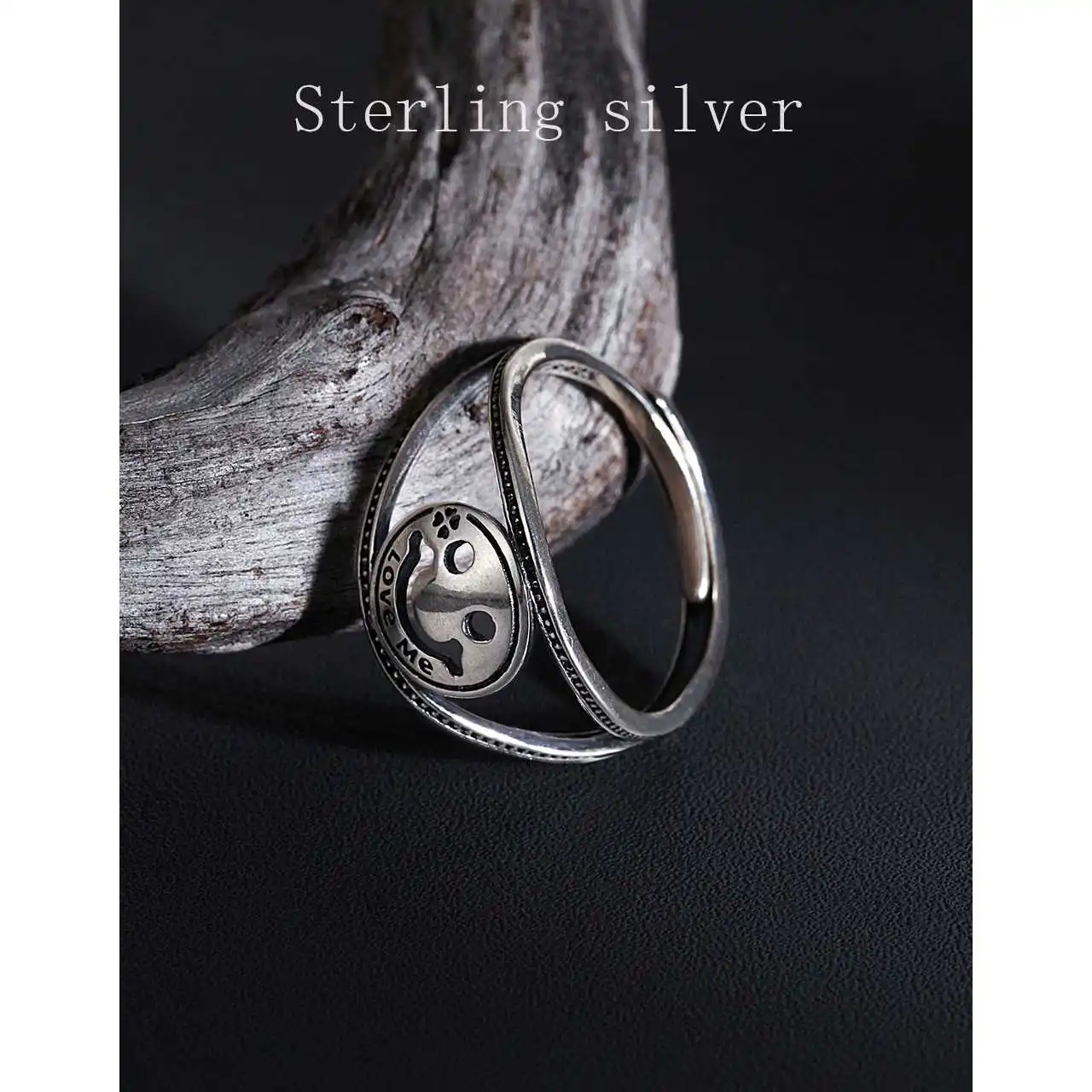 

Регулируемые серебряные кольца в виде улыбки, Новое поступление 2021, простые роскошные женские вечерние ювелирные изделия в стиле рок/панк