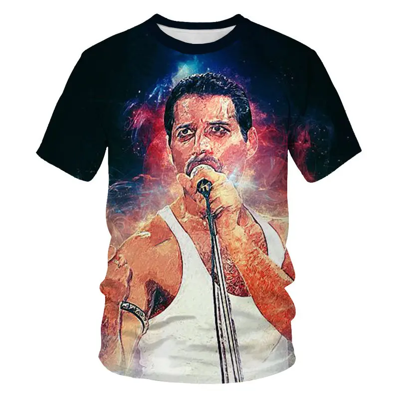 Коричневый Freddie Mercury The queen Band Футболка Мужская Хип-Хоп рок хипстерская футболка повседневные футболки harajuku Top TeesStar футболка Размер S-6XL - Цвет: Коричневый