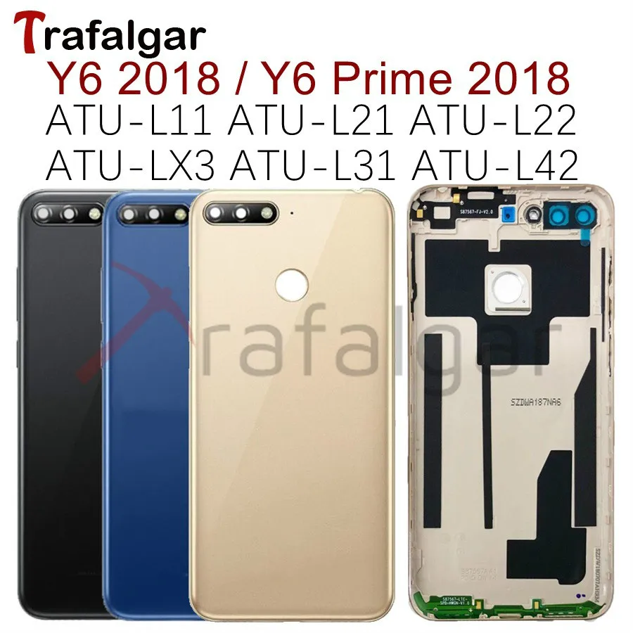 Задняя крышка батарейного отсека для Huawei Y6 Prime 2018 Крышка с кнопкой громкости
